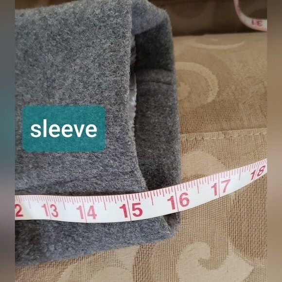 Cashmere & Wool Blend Men's Gray Dress Coat Size 42 - Picture 7 of 12